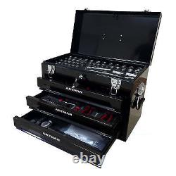 Tool Set, General 3 Drawers Steel Box with Tool Kit for Home and Auto Repair