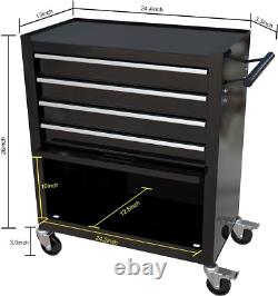 Tool Sets and Mechanic Tool Set Cabinet with Wheels and Handle, 4-Drawer Heavy D