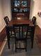 Traditional High Chair High Table Dinning Set With Two Piece China Cabinet