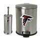 Trash Can And Toilet Brush Set Stainless Steel Withmlb Team Logo Decals Bathroom