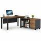 Tribesigns L-shaped Computer Desk With Storage Drawers Cabinet Set Office Table