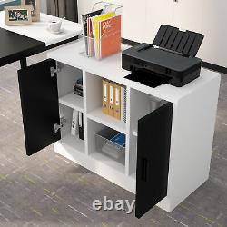 Tribesigns L-Shaped Desk and File Cabinet Set Executive Office Desk with Shelves