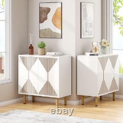 Tribesigns Modern White Storage Cabinet Set, Freestanding Floor Cabinet, Classic