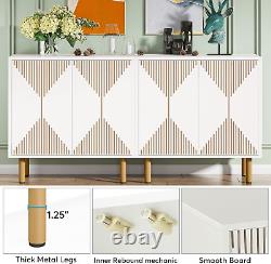 Tribesigns Modern White Storage Cabinet Set, Freestanding Floor Cabinet, Classic