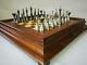 Vintage Chess Set Steel And Copper K 105 Mm And Italian Chess Cabinet