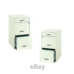 Value Pack (Set of 2) 3 Drawer Steel File Cabinet in White