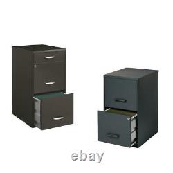 Value Pack (Set of 2) Drawer Filing Cabinet in Black and Charcoal