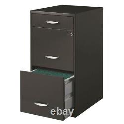 Value Pack (Set of 2) Drawer Filing Cabinet in Black and Charcoal