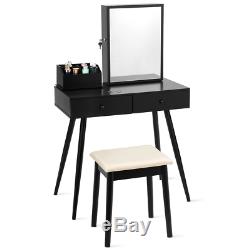 Vanity Dressing Table Set Lockable Jewelry Cabinet With Mirror