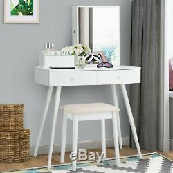 Vanity Table Set Dressing Table Set Lockable Jewelry Cabinet With Mirror