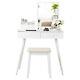 Vanity Table Stool Set Withjewelry Organize Cabinet Dressing Table Lockable