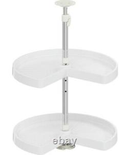 Vath-Sagel Polymer Kidney 2-Shelf Lazy Susan Set for Diagonal Corner Cabinets