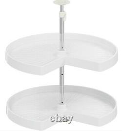 Vath-Sagel Polymer Kidney 2-Shelf Lazy Susan Set for Diagonal Corner Cabinets