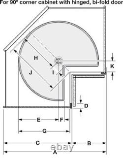 Vath-Sagel Polymer Kidney 2-Shelf Lazy Susan Set for Diagonal Corner Cabinets