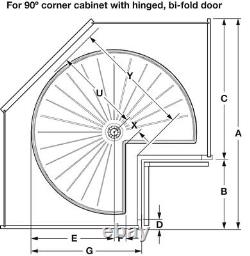 Vath-Sagel Polymer Kidney 2-Shelf Lazy Susan Set for Diagonal Corner Cabinets