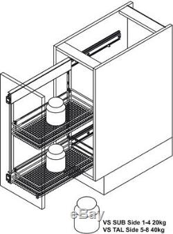 Vauth-Sagel VS SUB Side Pull Out Kitchen Storage Basket Set 300mm Cabinet Width