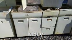 Vintage Beauty Queen Steel Metal Kitchen Cabinets Set 11 Pieces And Sink