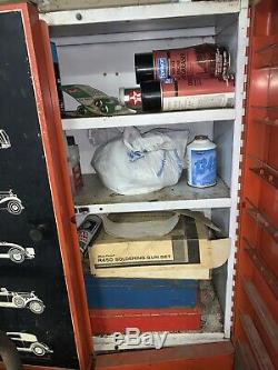 Vintage Borg Warner Service Station Parts Steel Cabinets (Set Of 2) withKey