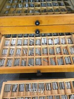 Vintage Letterpress Set Complete Alphabet Printing Set & Cabinet