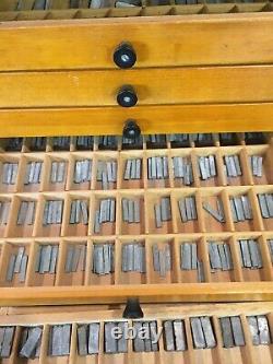 Vintage Letterpress Set Complete Alphabet Printing Set & Cabinet