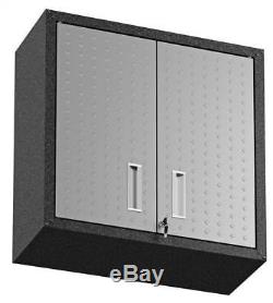 Wall Garage Cabinet in Gray Finish Set of 2 ID 3771538