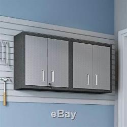 Wall Garage Cabinet in Gray Finish Set of 2 ID 3771538