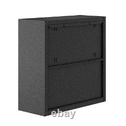 Wall Mounted Metal Garage Cabinet Adjustable Shelves 30 Textured Grey Set of 2