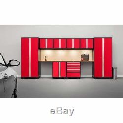 Warehouse Steel Cabinet Set Workshop 10PC Car Garage Storage Furniture Kit RED