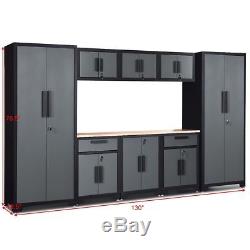 Warehouse Steel Cabinet Set Workshop 9-PC Car Garage Metal Storage Furniture