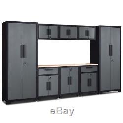 Warehouse Steel Cabinet Set Workshop 9-PC Car Garage Metal Storage Furniture