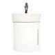 White Wall Mount Corner Cabinet Sink Faucet And Drain Combo Set Included Space
