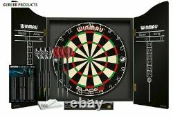 Winmau Blade 5 Dart Board Championship Dartboard, Cabinet & Darts Set