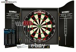 Winmau Blade 5 Dart Board Championship Dartboard, Cabinet & Darts Sets