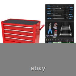 ZNTS 4 Drawers Tool Cabinet with Tool Sets-RED 97376560