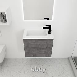 22 Meuble de salle de bain avec lavabo, ensemble de meuble mural flottant moderne