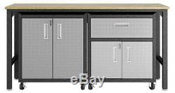 3-pc Mobile Fortress Space-saving Steel Garage Situé Dans Gray ID 3788439