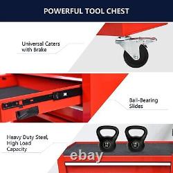 Armoire à outils avec 4 tiroirs et ensembles d'outils - ROUGE