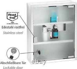 Armoire à pharmacie élégante avec serrure et trois étagères 11,8 x 15,7 x 4,7 pouces