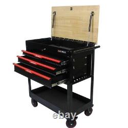 Armoire de rangement avec 4 tiroirs pour outils, boîte à outils, chariot roulant avec jeu d'outils et roues