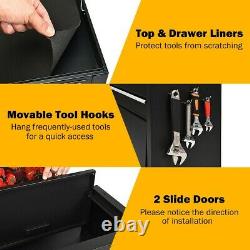 Black 6-drawer Rolling Tool Coffret Boîte À Outils Combo Set Kit De Verrouillage Avec Riser
