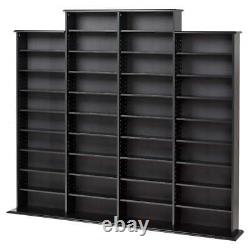 Black Large Media Storage Rack CD DVD Vhs Jeu Vidéo Movie Music Storage Cabinet