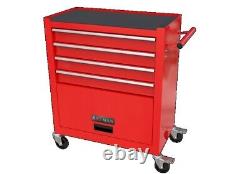 Boîte à outils roulante à 4 tiroirs avec ensemble d'outils, armoire de rangement d'outils, coffre à outils avec ensemble d'outils rouge