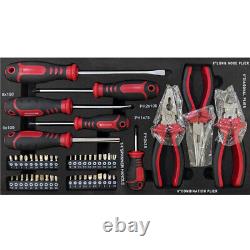 Coffre à outils avec 3 tiroirs, armoire de rangement pour garage, organisateur de mécanicien avec jeu d'outils.