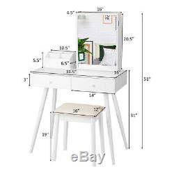 Coiffeuse Tabouret Ensemble Withjewelry Organiser Coiffeuses Table Verrouillables