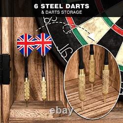 Dart Board Cabinet Set Avec Dartboard Et 6 Fléchettes En Acier 18 Dart Boards