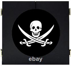Drapeau de pirate avec crâne et épée jeu de fléchettes et kit de fléchettes en acier pour armoire