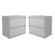 Ensemble De 2 Tiroirs Métalliques Pour Classement Latéral Home Square En Argent (lot De 2)