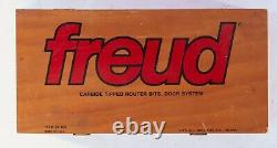 Ensemble de 5 fraises pour défonceuse Freud 94-100 pour porte d'armoire avec boîte en bois, queue de 1/2 pouce.