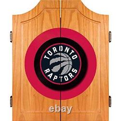 Ensemble de Cabinet de fléchettes en bois des Toronto Raptors de la NBA.