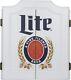 Ensemble De Cabinet De Fléchettes Miller Lite Retro Avec Cible De Fléchettes Et 6 Pointes En Acier